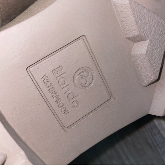 Blondo Waterproof Suede Boots Booties Size 8.5  Lug Sole Tan NWT - Picture 10 of 11